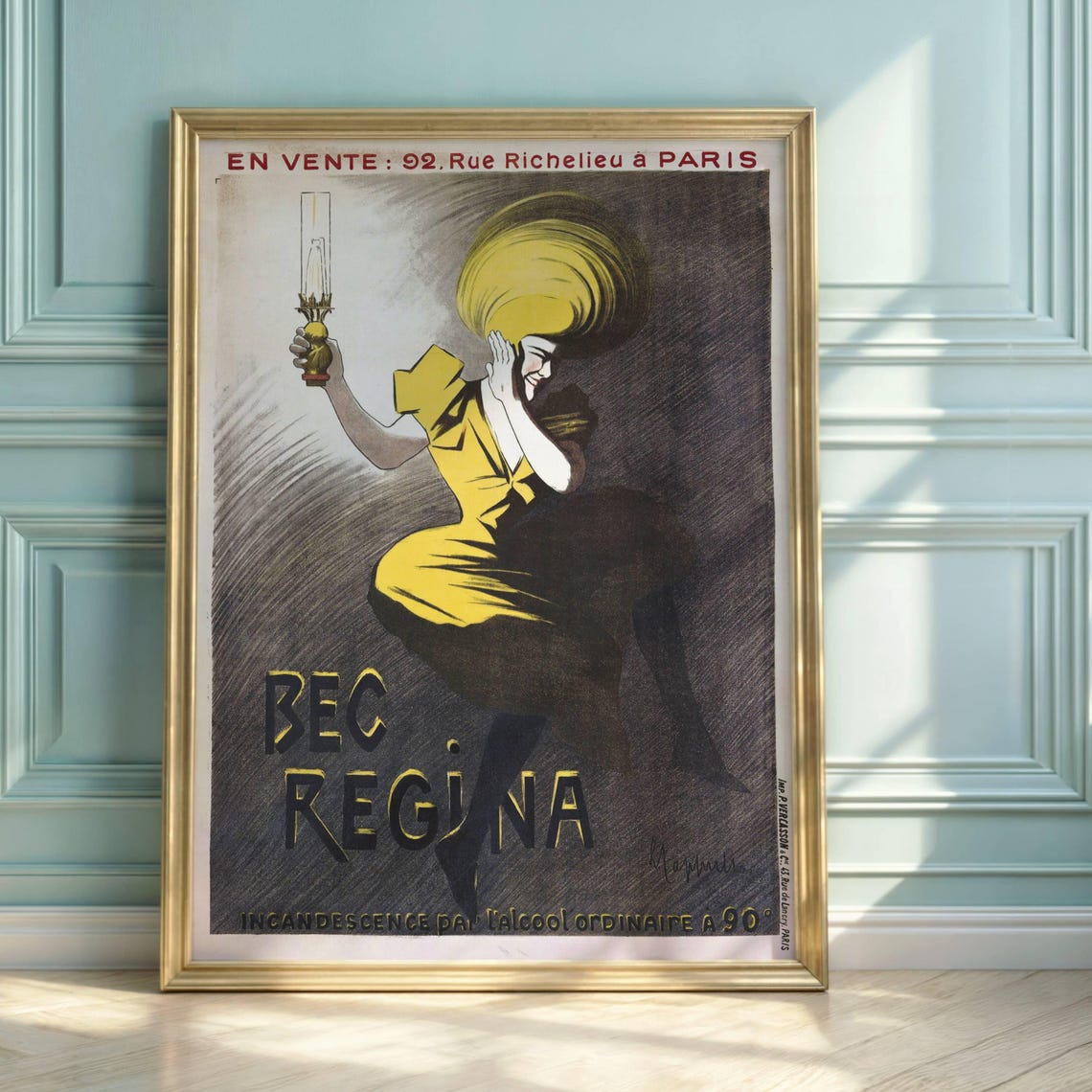 Cappiello Bec Regina Glowing Lamp Woman Paris French Vintage Poster