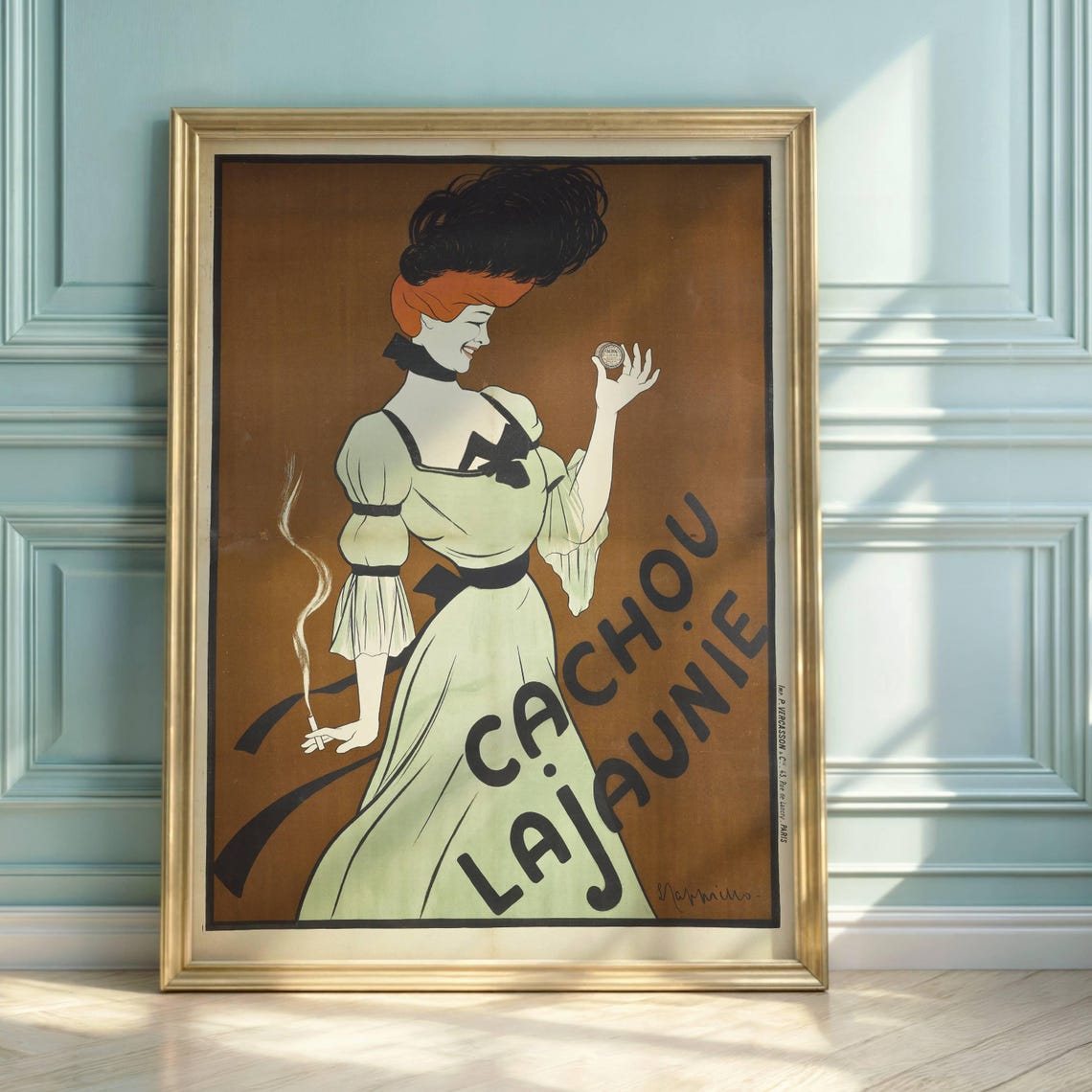 Cachou Lajaunie Belle Epoque Woman Green Gown Advertising Poster