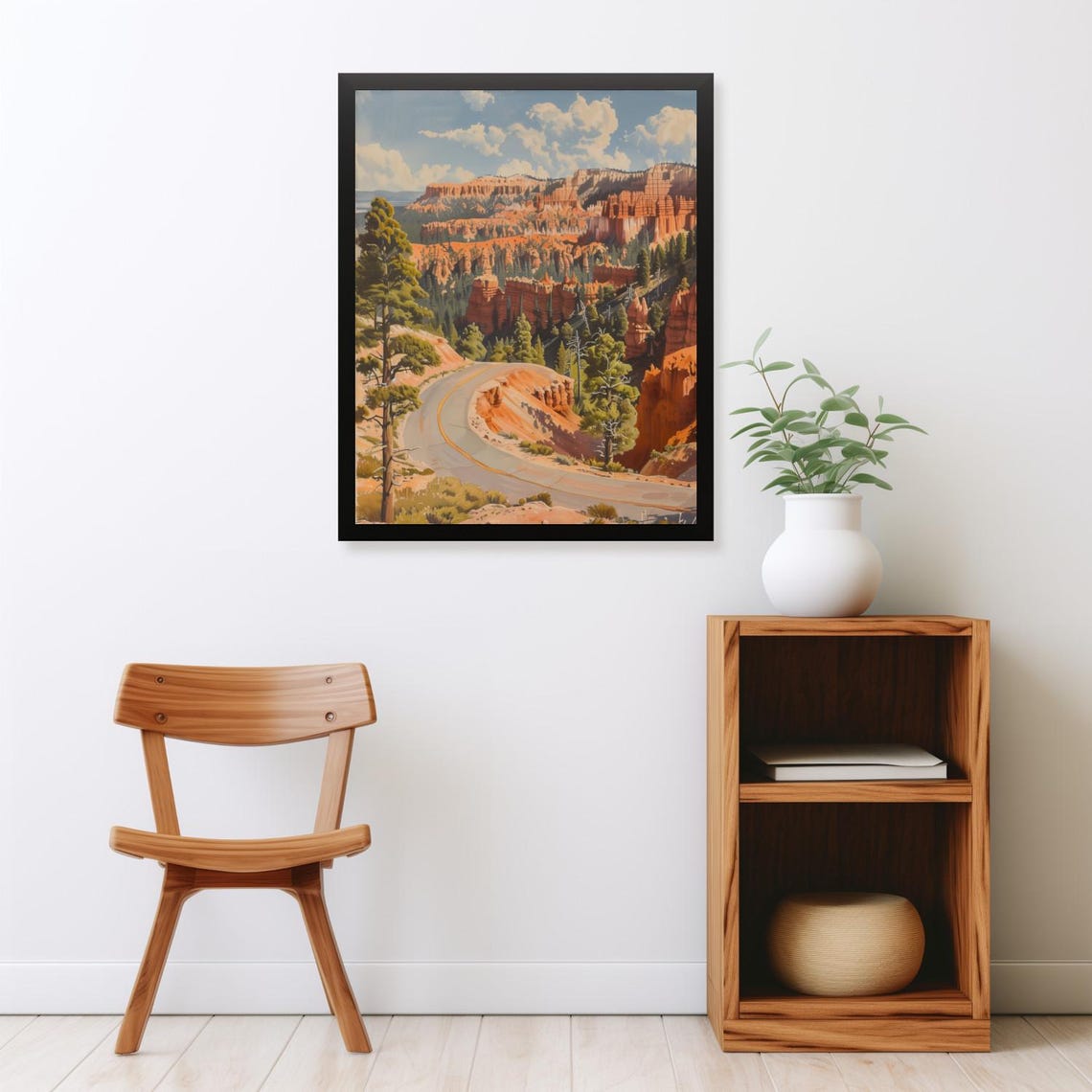 Winding Desert Road Through Red Rock Canyon Formations Poster - Image 2