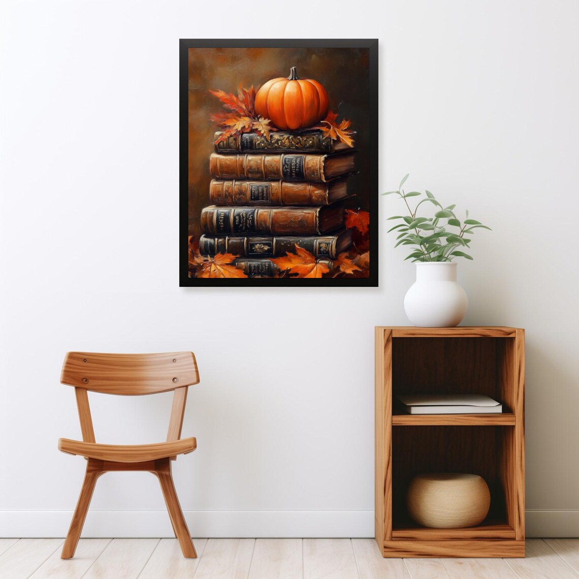 Vintage Autumn Pumpkin Still Life Art Print - Image 2