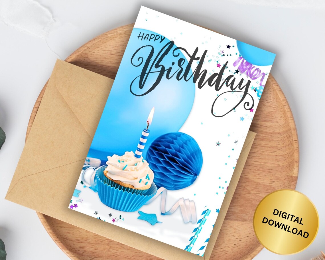 Happy Birthday Candle Birthday Greeting Card Design