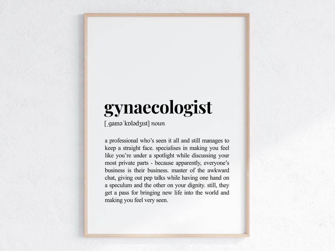 Gynaecologist Funny Dictionary Definition Cheeky Humor Poster
