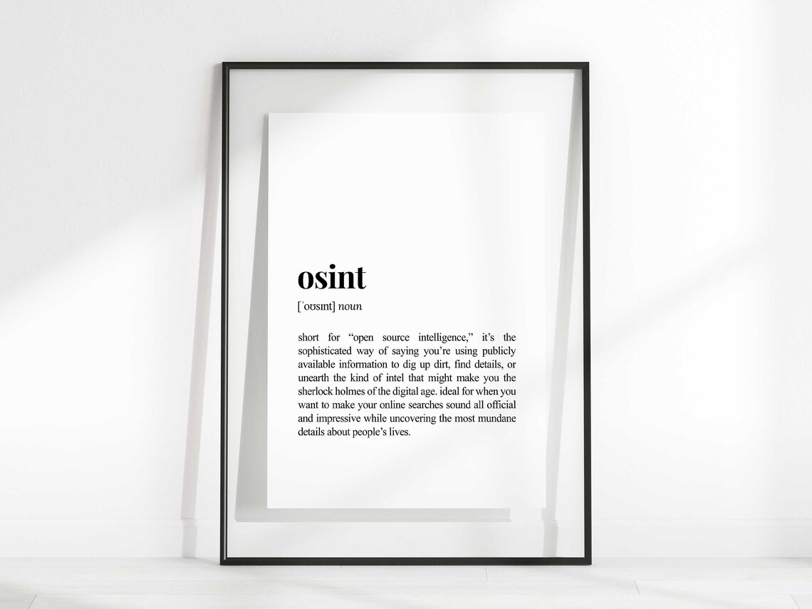 Sarcastic Osint Definition Funny Office Art Print - Image 2