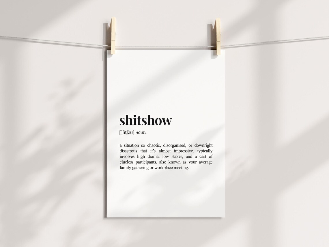 Shitshow Definition Sarcastic Dictionary Poster - Image 3