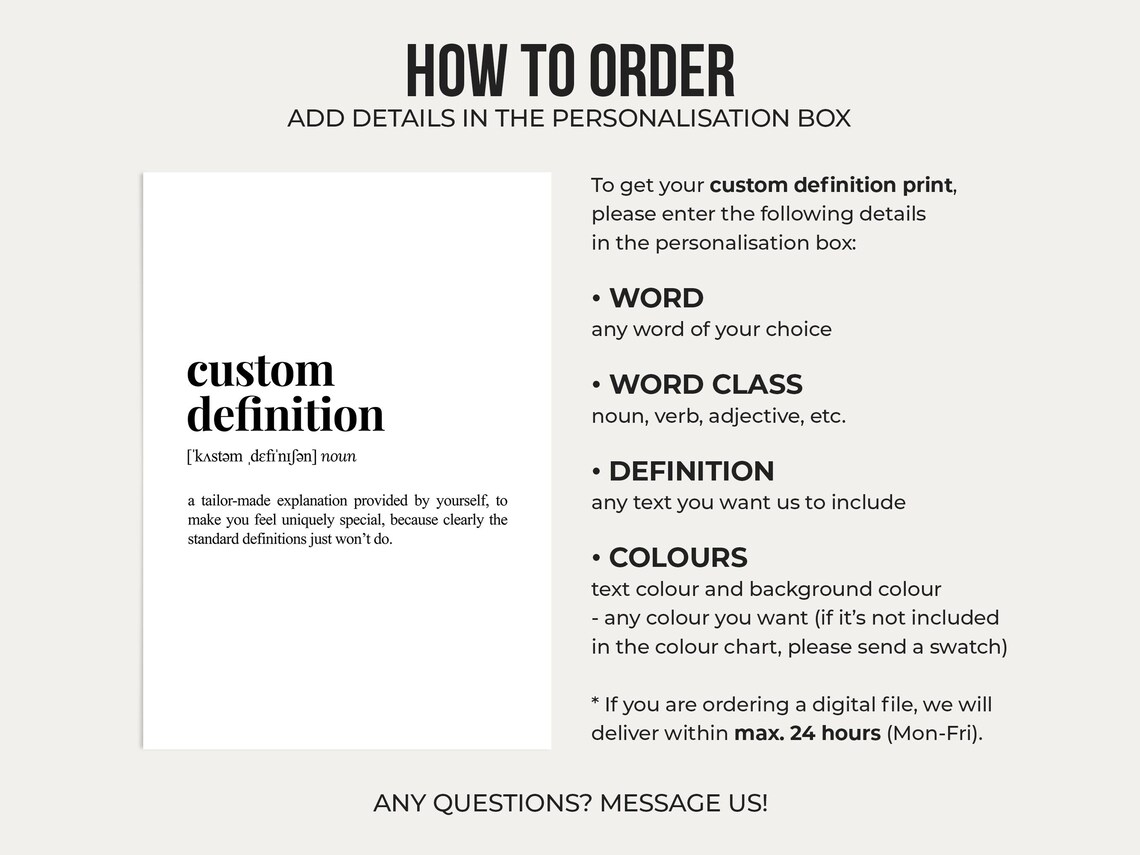 Custom Definition Poster, Personalized Dictionary Style - Image 2