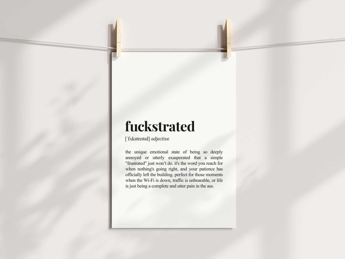 Fuckstrated Funny Dictionary Definition Poster for Sweary Wall Decor - Image 3
