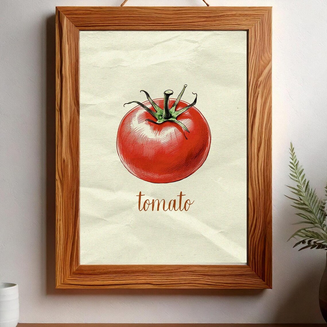 Tomato Art Minimal Tomato Art Simple Wall Decor Art For Kitchen Tomato Art Print Tomato Kitchen Art Rustic Food Art 051