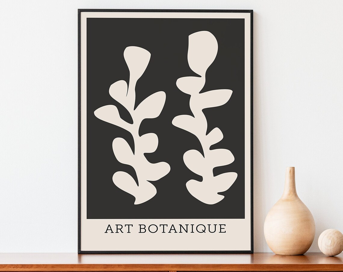 Abstract Botanical Poster, Vintage Floral Illustration