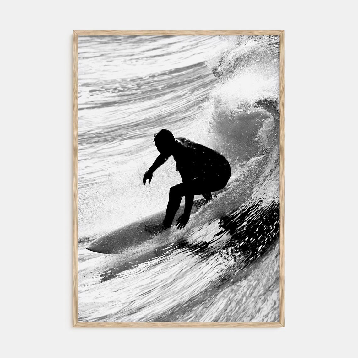 Fine Art Surfer Print Black White Photography Poster Ocean Wall Art Decor Surfing Decor Print For Home Or Office