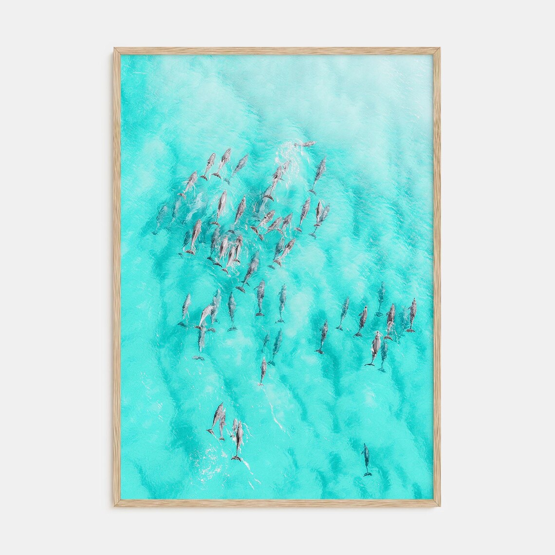 Dolphin Swimming Poster Print, Sea Life Ocean Decor