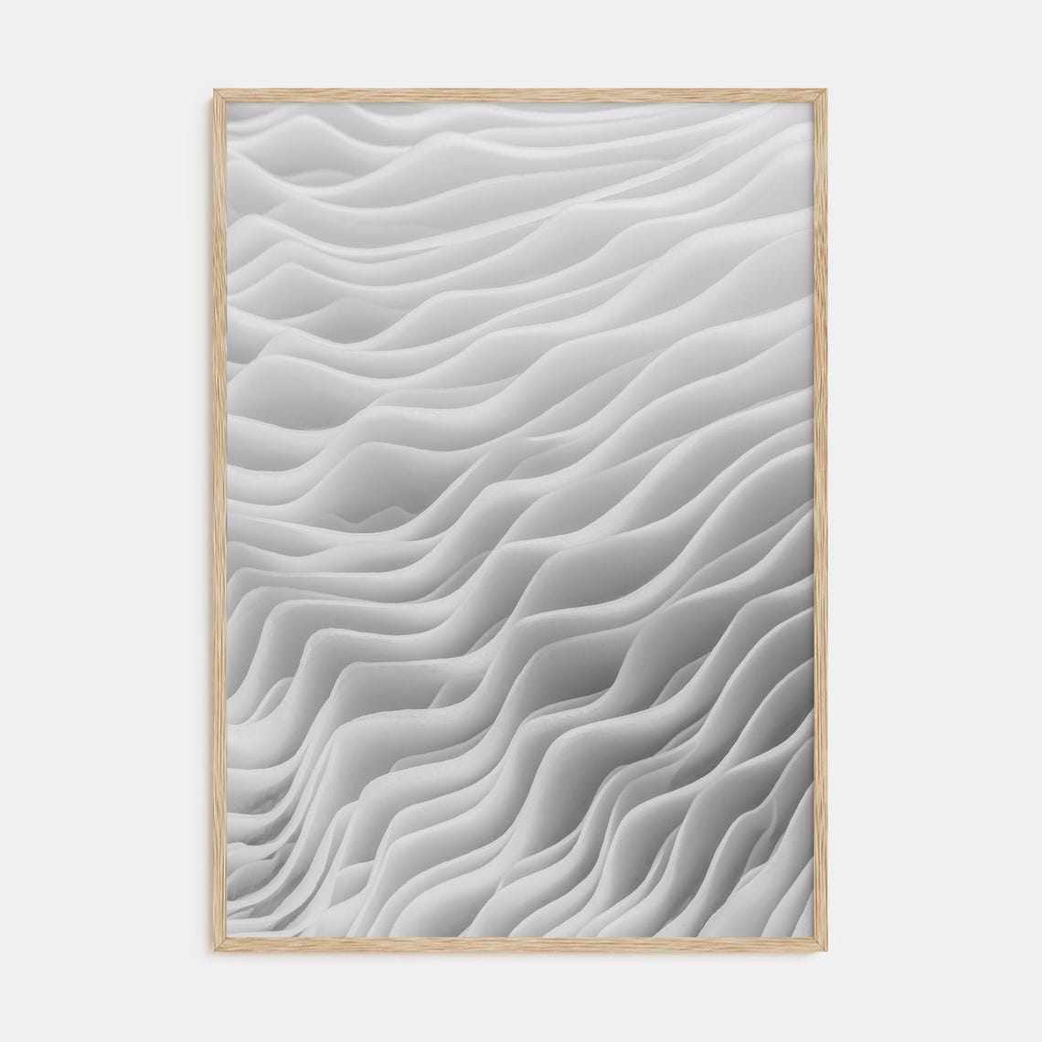 Black and White Organic Wave Texture Macro Photography Poster