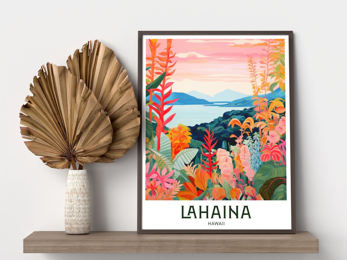 Lahaina Maui Retro Travel Poster, Mid-Century Modern - Image 2