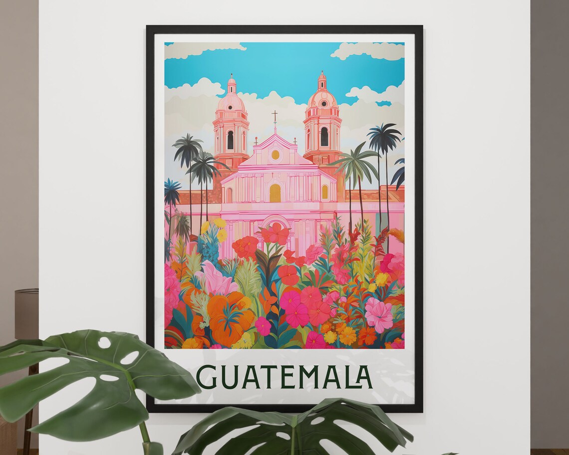 Antigua Guatemala Travel Poster, Guatemala Art Print - Image 2