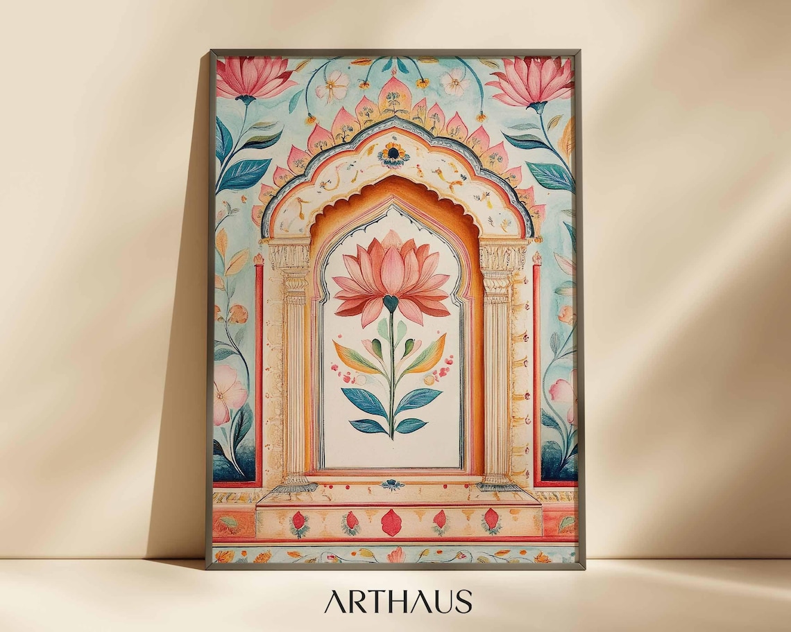 Traditional Indian Jaipur Folk Art Travel Poster