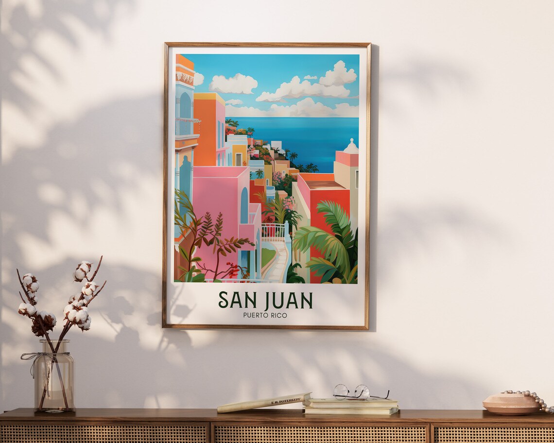 Puerto Rico Travel Poster, San Juan Mid-Century Modern - Image 3