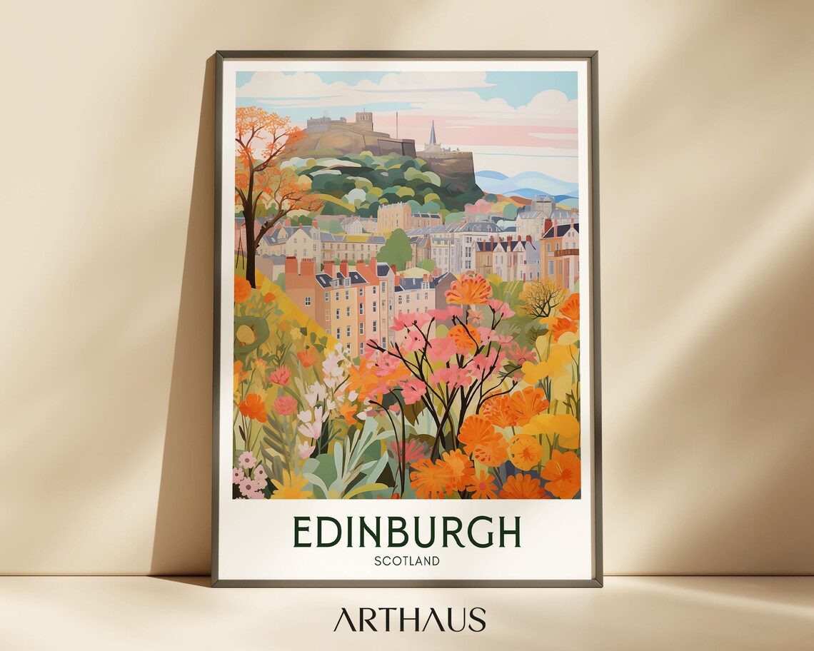 Edinburgh Castle, Scotland Travel Poster Art