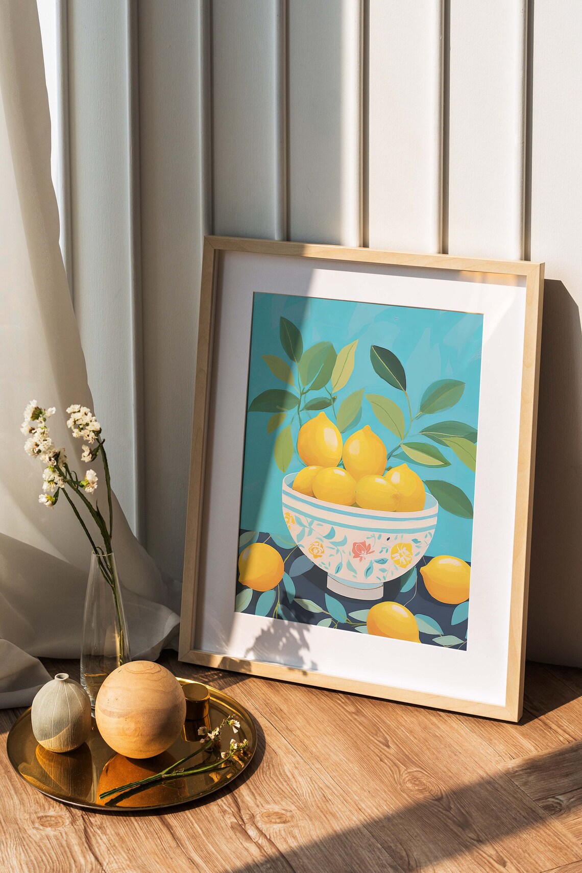 Lemons Botanical Painting Art Print, Kitchen Wall Art - Image 3