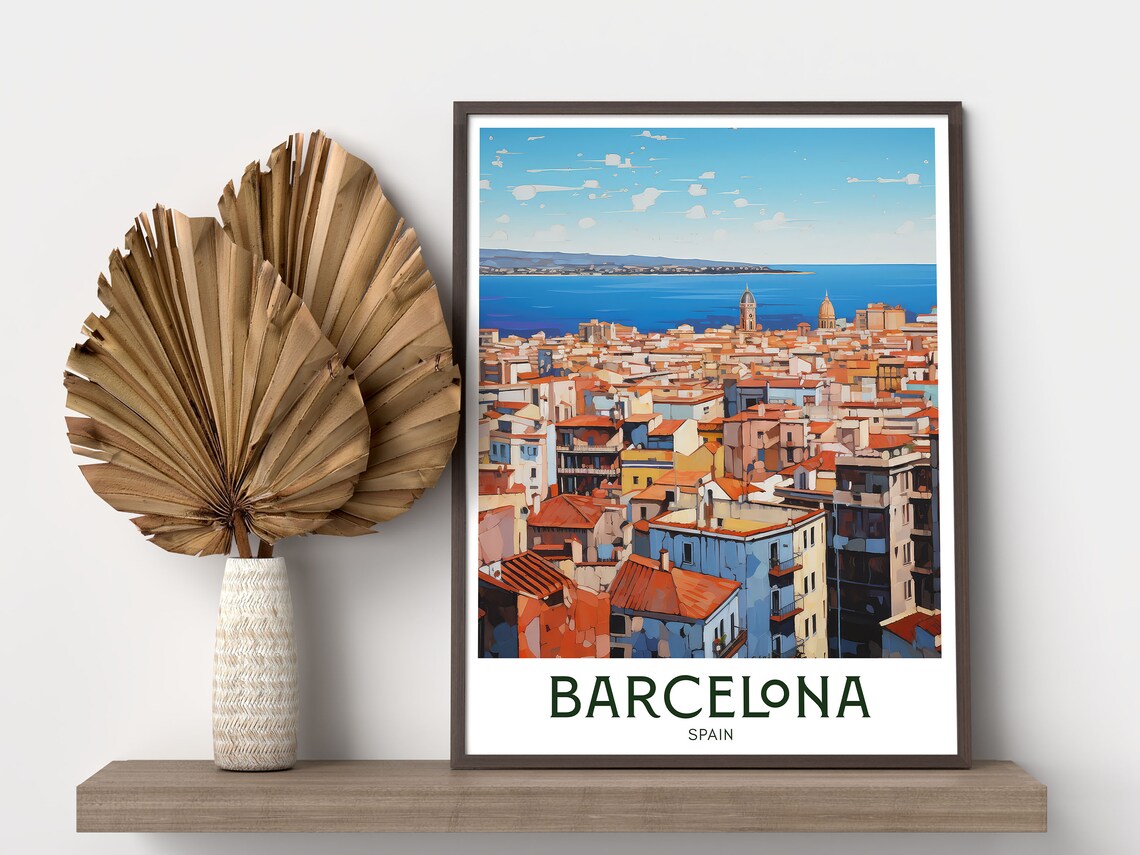Barcelona Travel Poster, Mid-Century Modern Art Print - Image 2