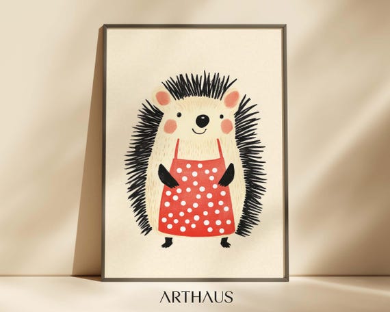 Hedgehog Kids Wall Art Kids Room Decor Cute Hedgehog Boho Toddler Kids Room Decor Animal Playful Childrens Decor