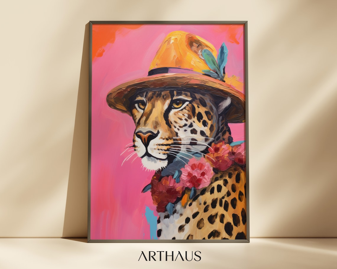 Cheetah Print Maximalist Dorm Room Poster