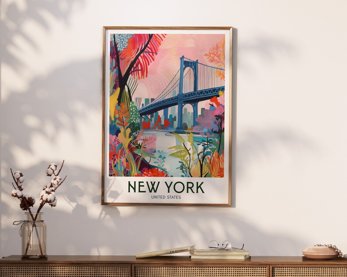New York Travel Poster, Colorful Maximalist Travel Poster - Image 3