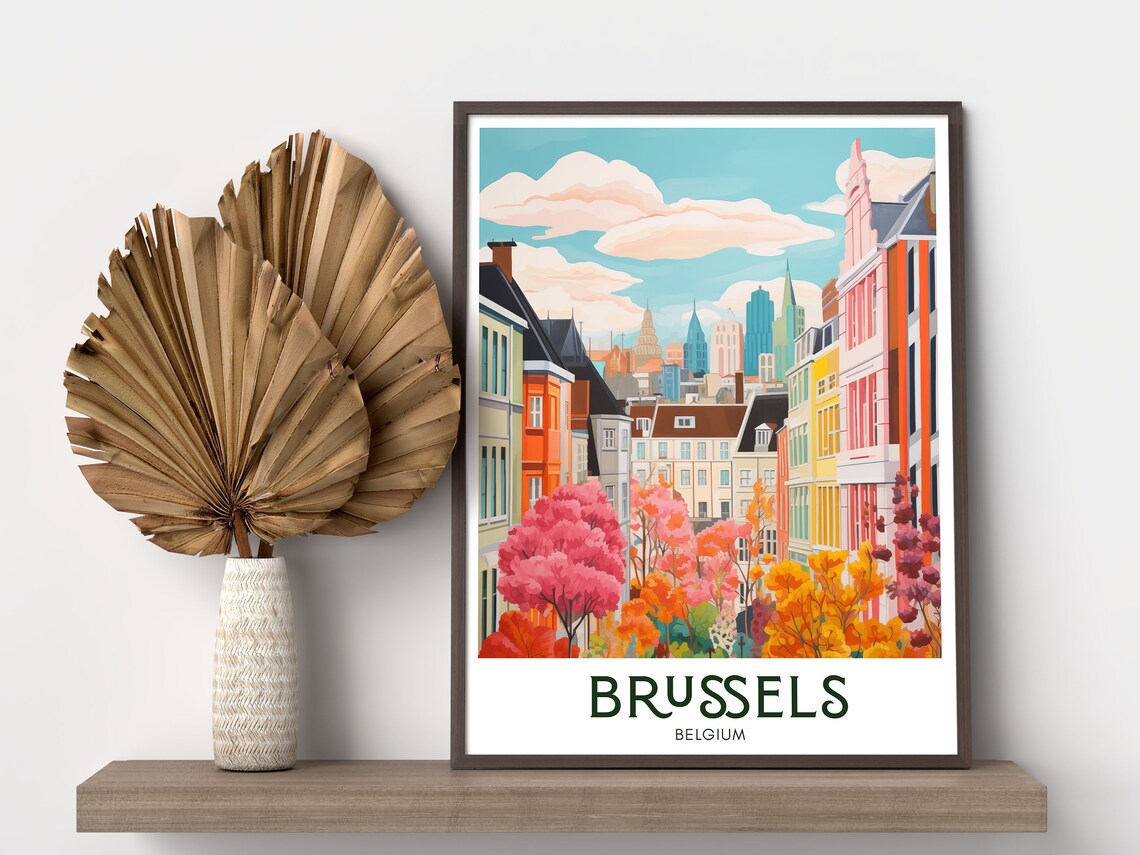 Brussels Travel Poster, Mid-Century Europe Art Print - Image 3