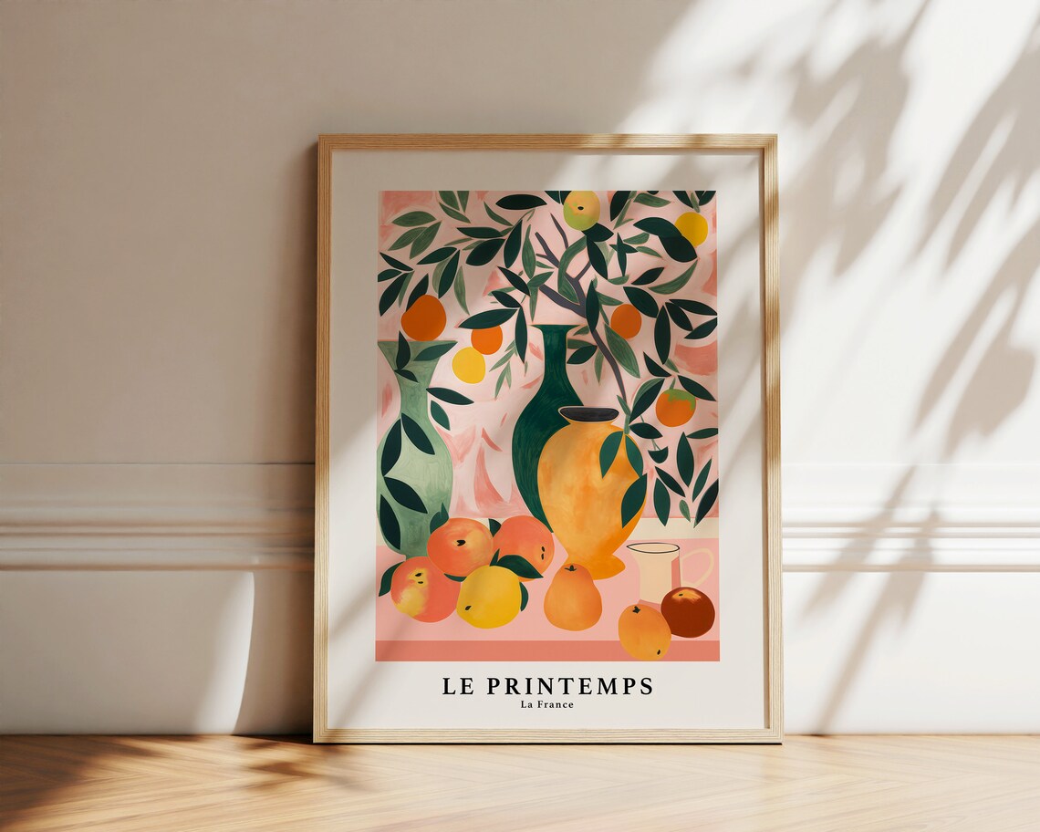 Oranges Peaches Lemon Art Print, Kitchen Art - Image 2
