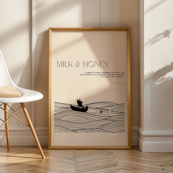 Milk And Honey Bible Verse Christian Typography
