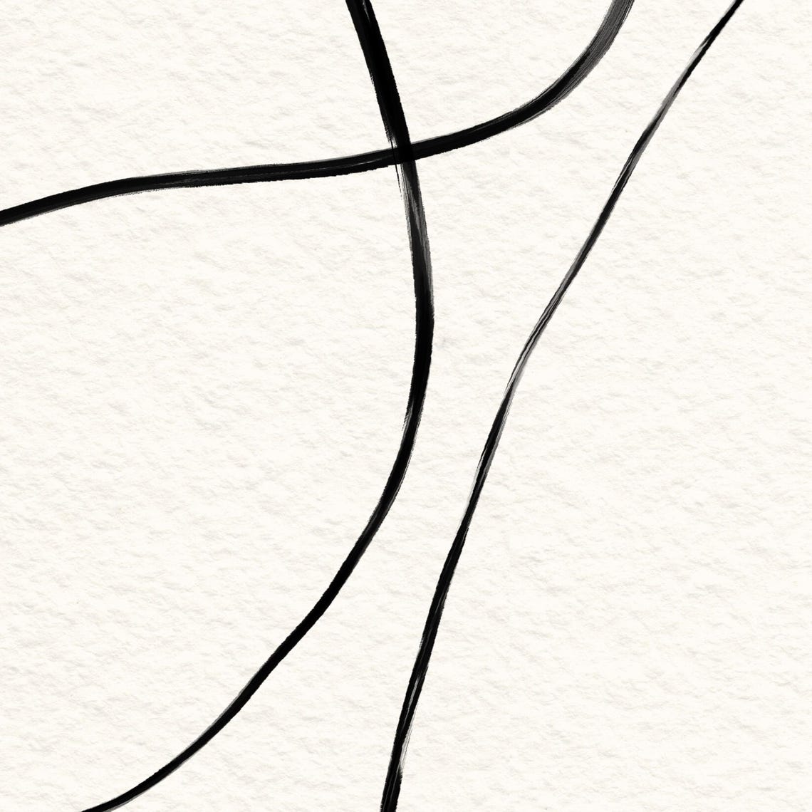 Abstract Scribble Line Art Black Ink Line Drawing On A Light Ivorycream Paper Textureinstant To Print From Home - Image 2
