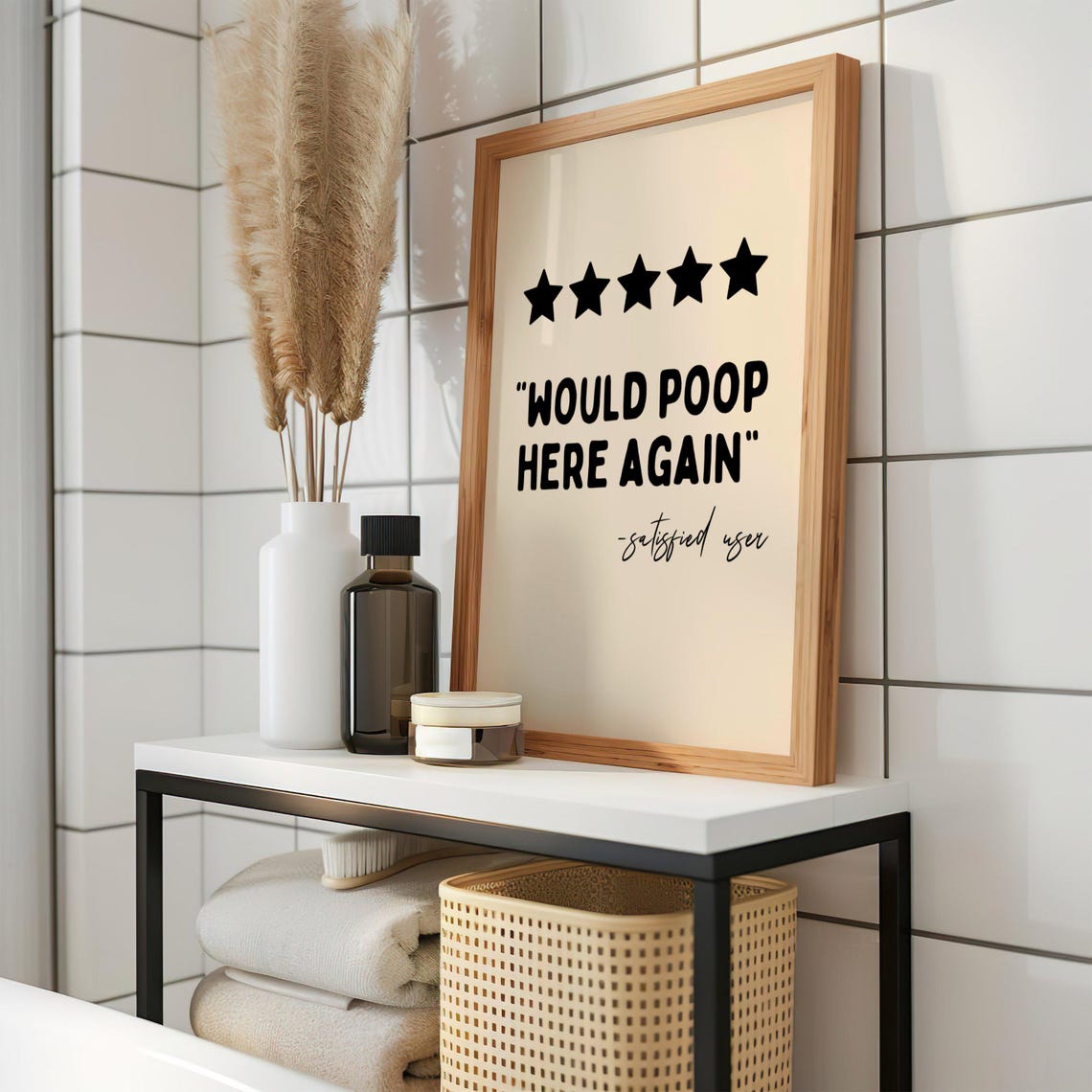 5 Star Would Poop Here Again Funny Bathroom Art