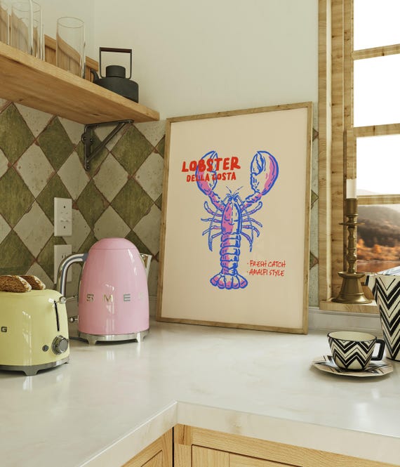 Lobster Poster, Amalfi Style Seafood Art Print