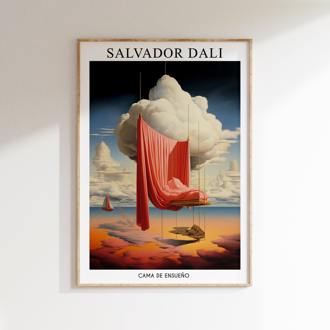 Salvador Dali Cama De Ensueno Floating Bed Surreal Dream Poster - Image 2