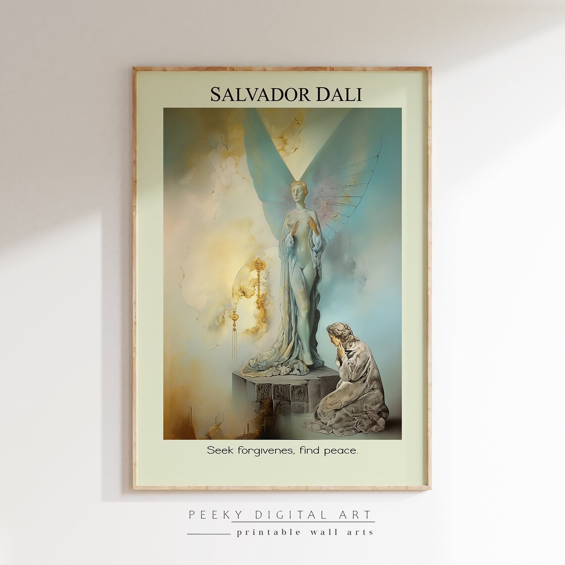 Salvador Dali Angel Forgiveness Peace Surrealism Spiritual Art Poster - Image 2