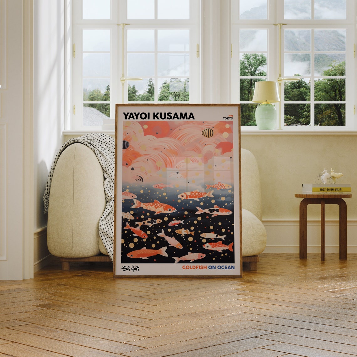 Yayoi Kusama Goldfish On Ocean 1998 Tokyo Japanese Exhibition Poster