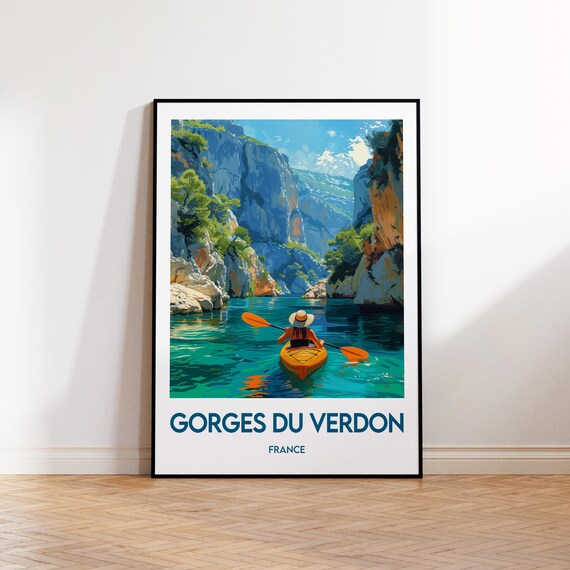 Verdon Gorges Vintage Travel Poster, France River