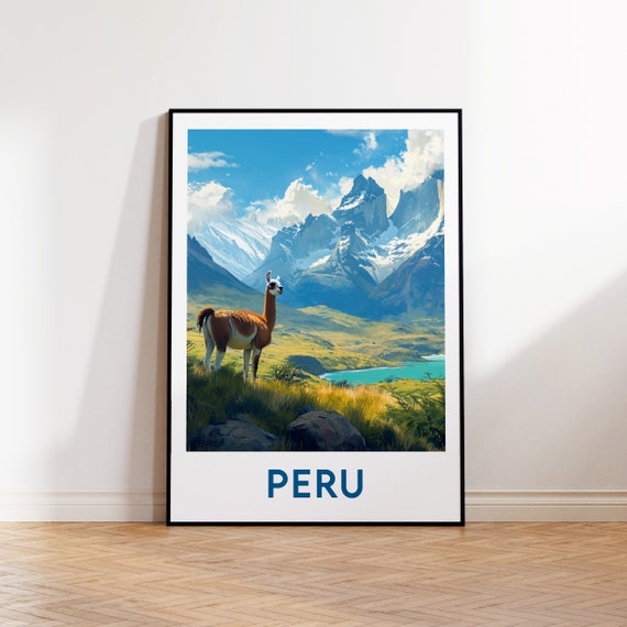 Peru Poster Art Print Customizable Gift Vintage Travel Lima
