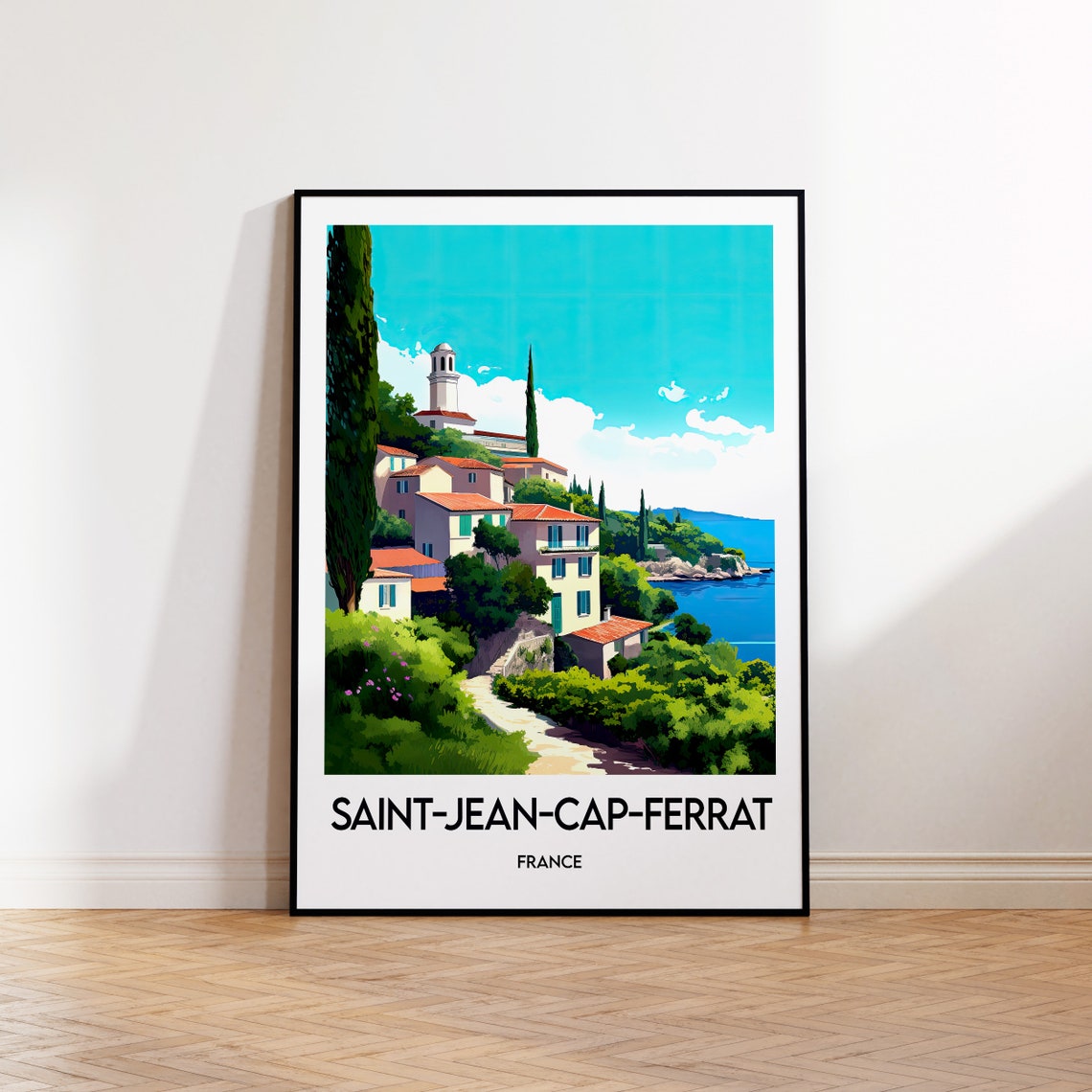 Saint Jean Cap Ferrat France Coastal Village Turquoise Sea Poster