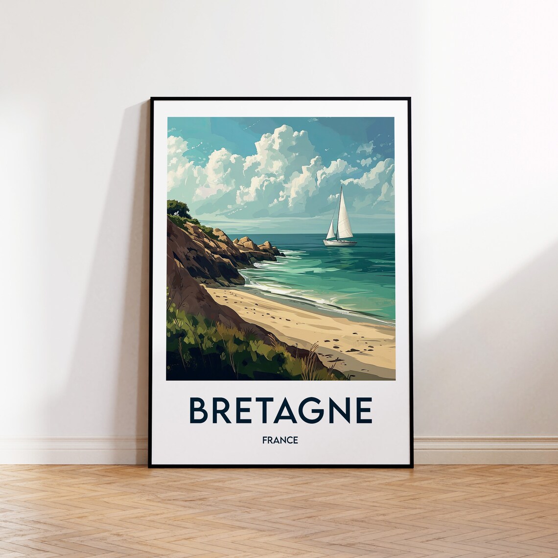 Brittany Vintage Travel Poster Print, Breizh