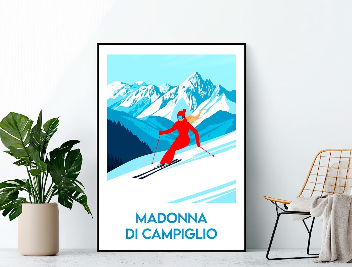 Madonna Di Campiglio Ski Poster, Italy Gift