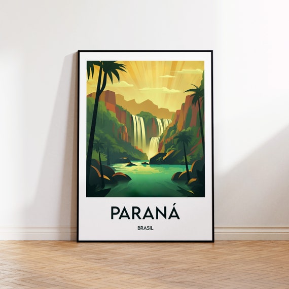 Paran Poster Parana Art Print Iguau Falls Gift Cataratas Do Brazil