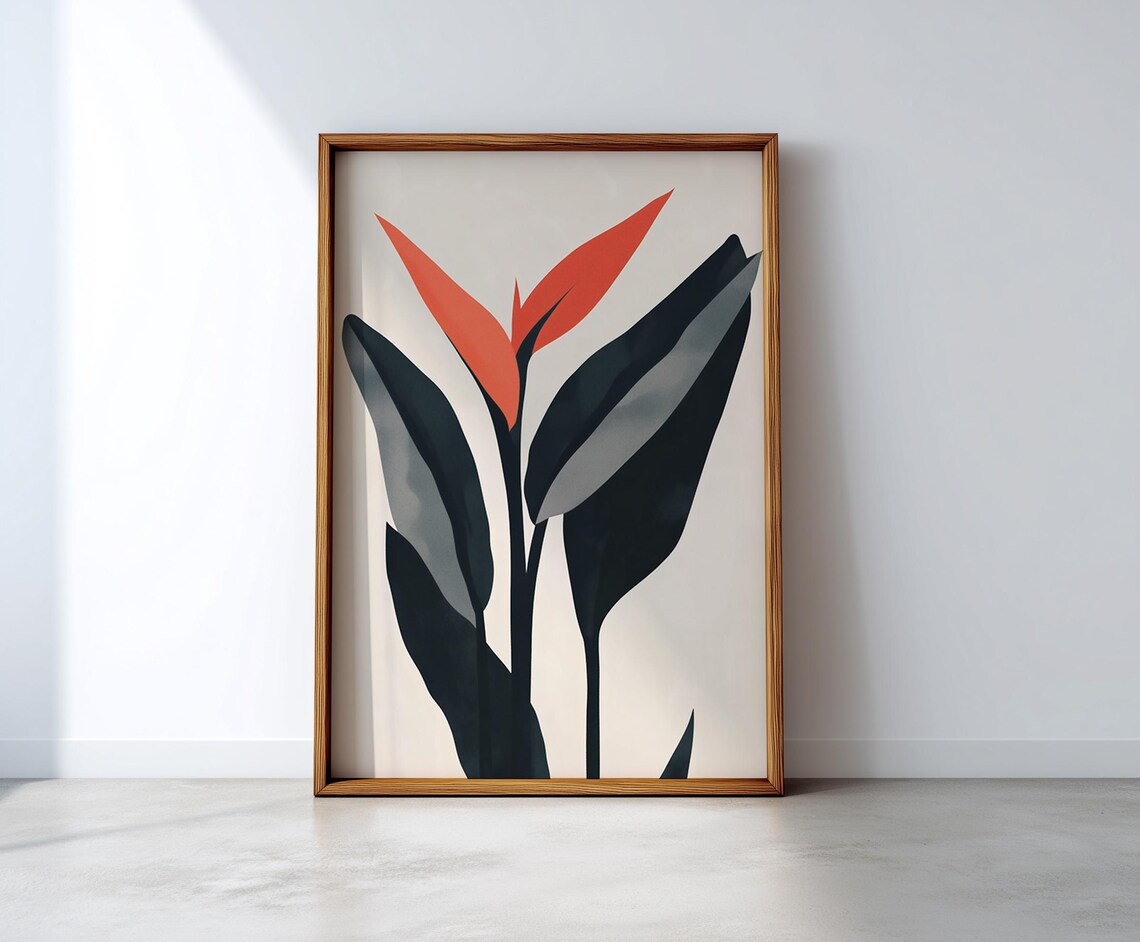 Bird Of Paradise Print Minimalist Botanical Illustration