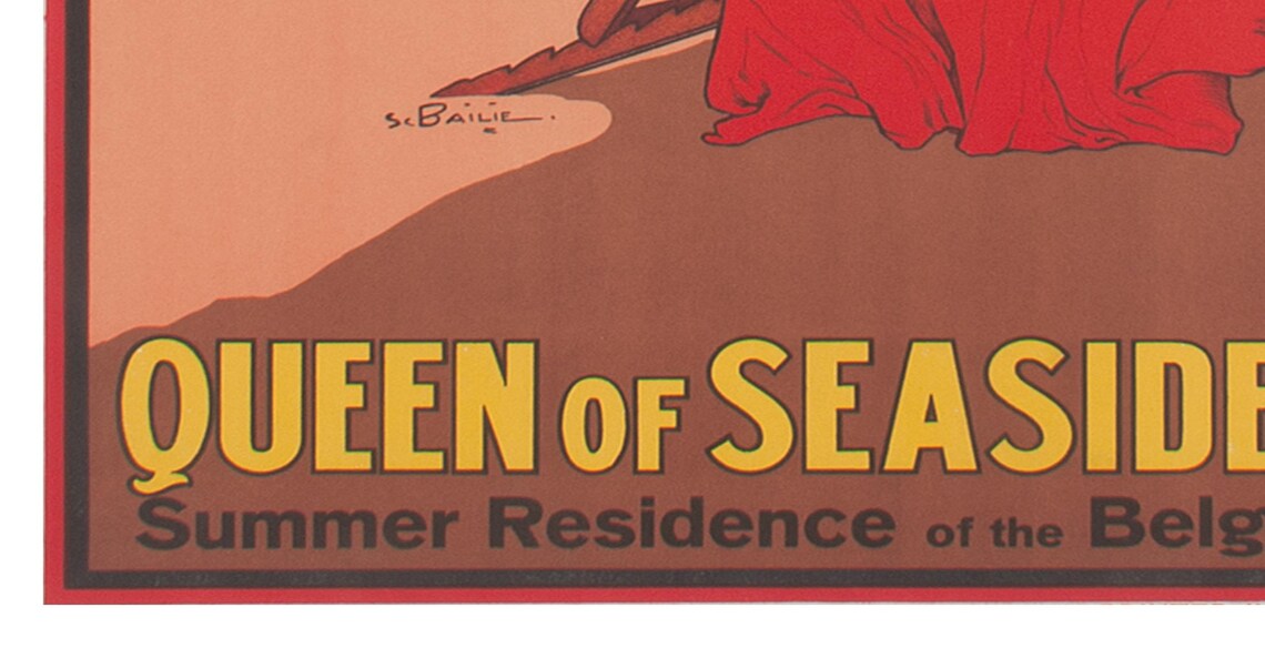 Ostend Belgium Queen of Seaside Resorts Vintage Beach Travel Poster - Image 2
