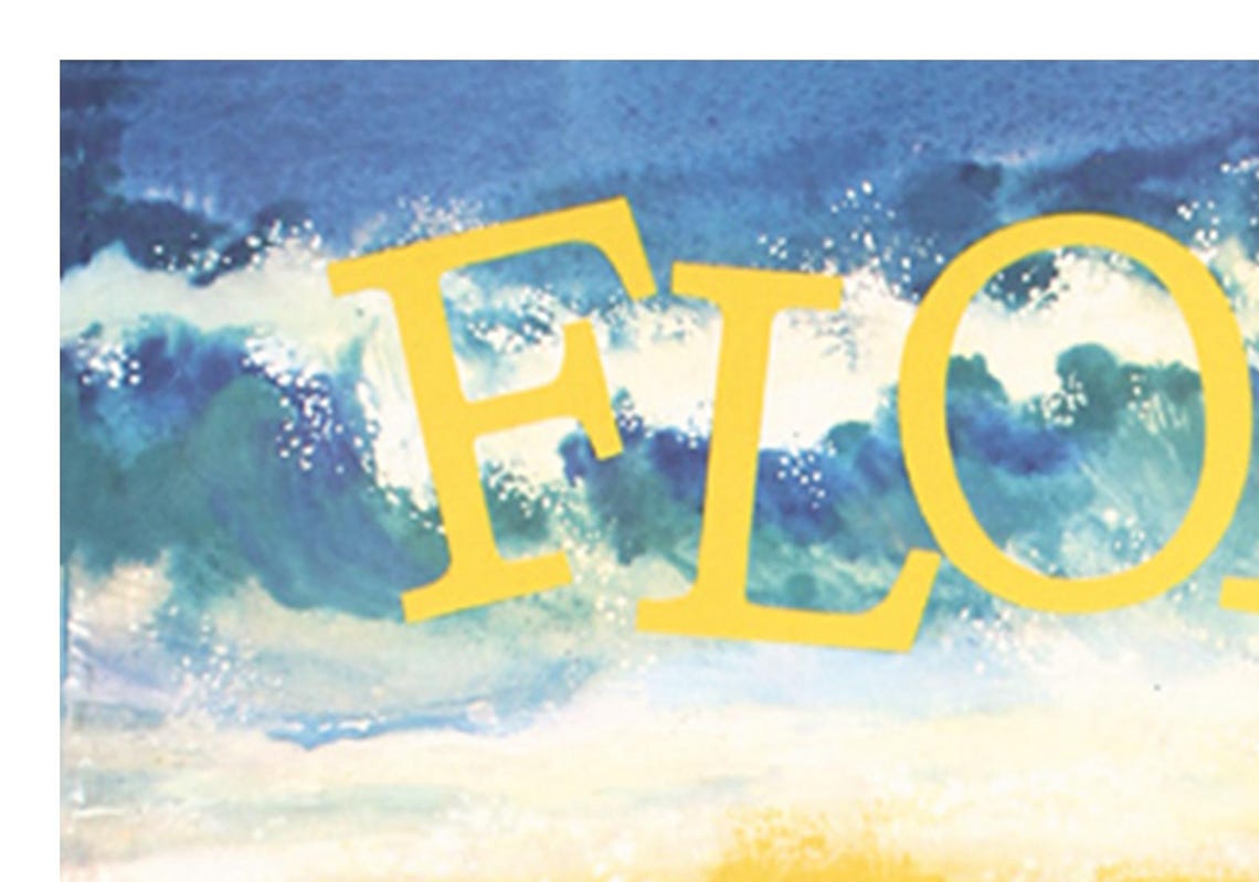 Florida Beach Umbrellas Surfer Vintage Go Greyhound Travel Poster - Image 2