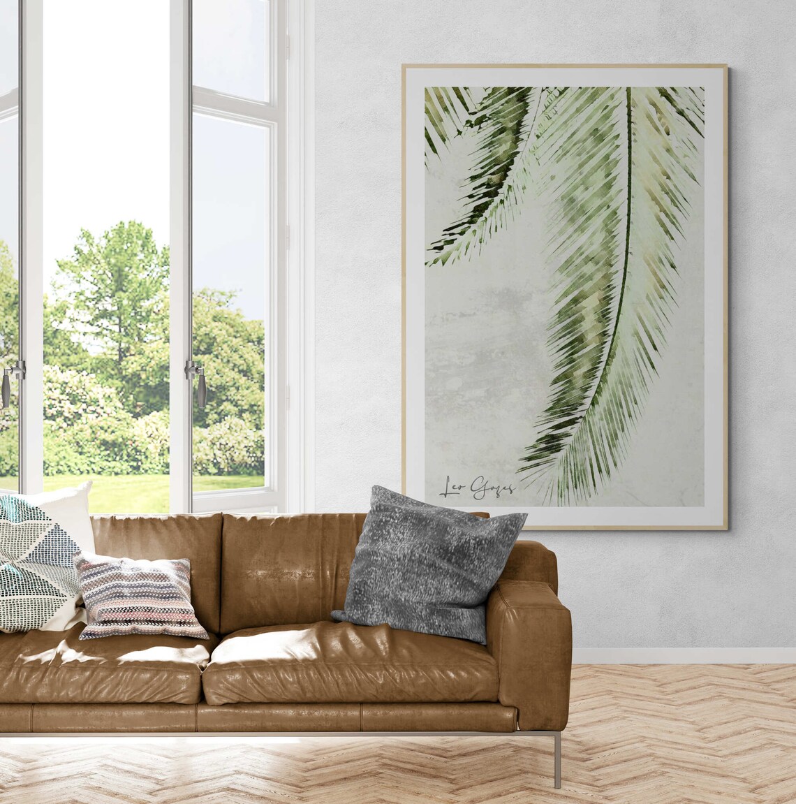Elegant Palm Fronds Tropical Botanical Line Illustration Poster - Image 5