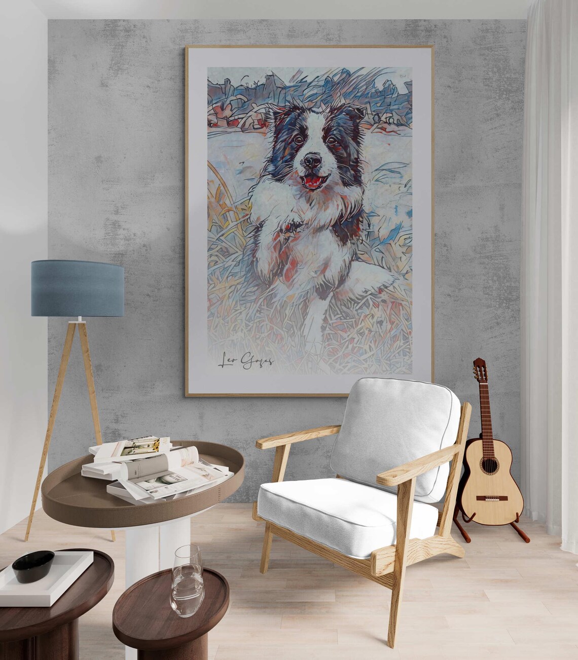 Border Collie Puppy in the Snow Watercolor Dog Portrait Print - Image 7
