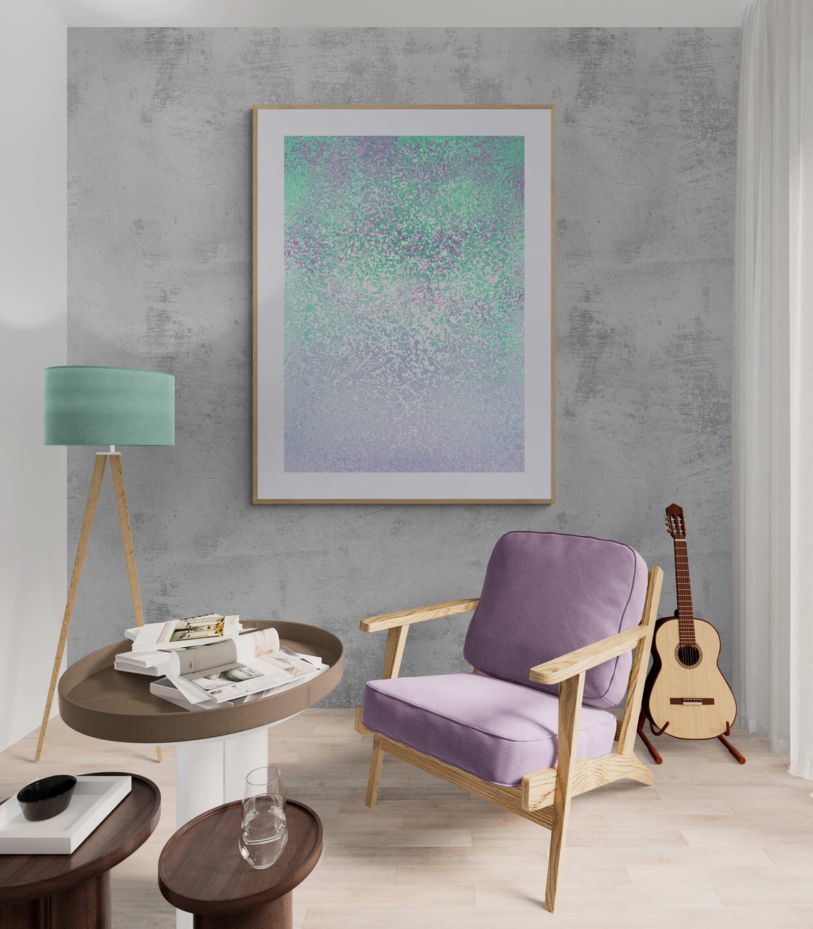Green Purple Marble Abstract Texture Modern Boho Calm Art Poster - Image 6