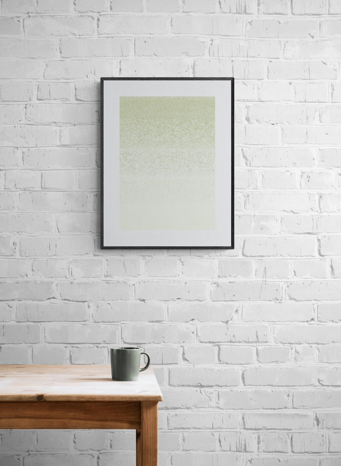 Sage Green to White Ombre Speckled Gradient Abstract Poster Art - Image 4