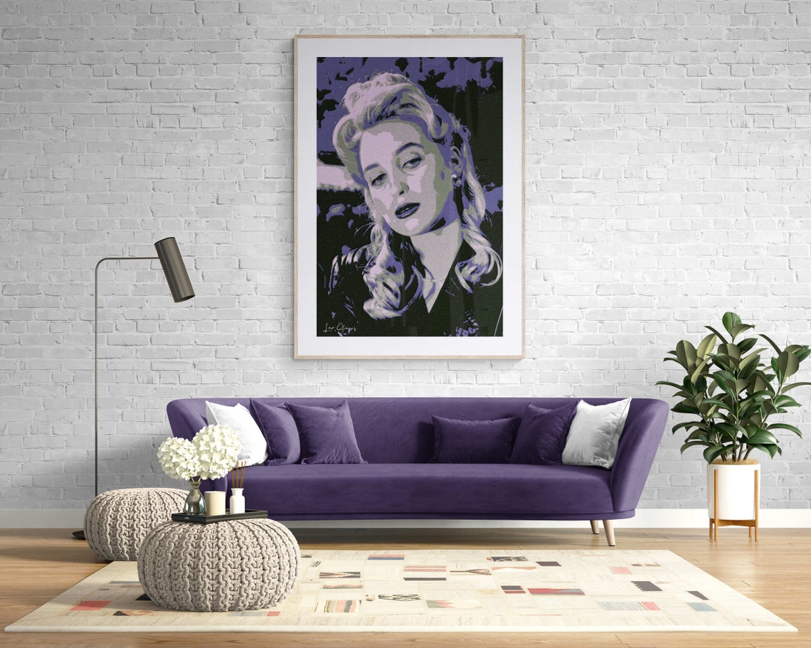Blonde Woman Purple Pop Art Style Bold Dramatic Portrait Poster - Image 8