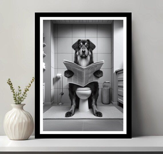 Hovawart Funny Bathroom Animal Wall Art Poster