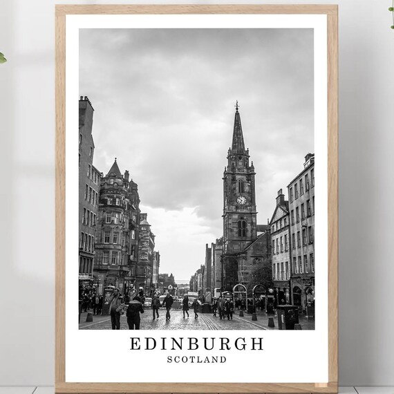 Edinburgh Royal Mile Street With Historic Steeple Travel Poster